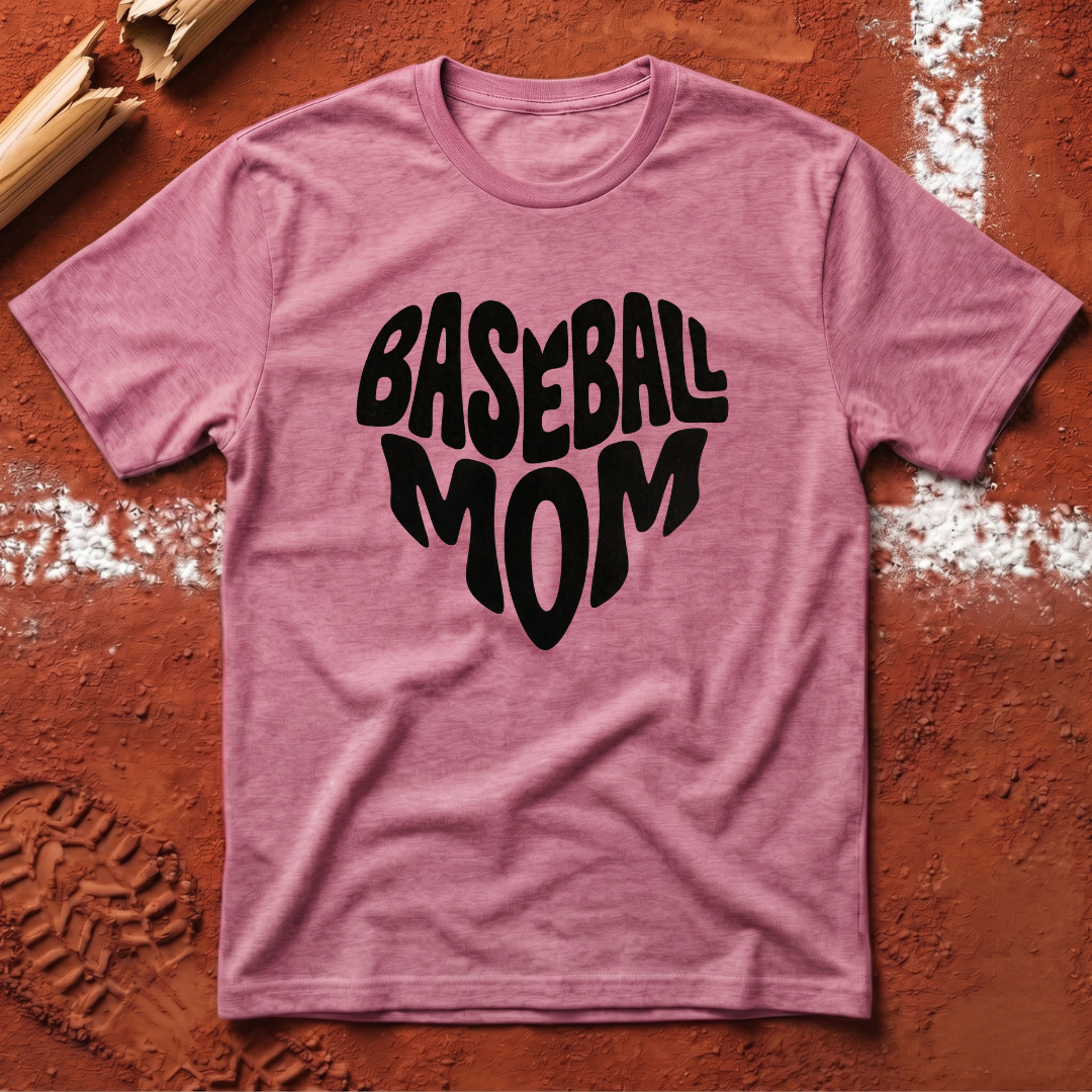 Baseball Mom Heart T-Shirt