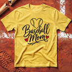 Baseball Mom Red Hearts T-Shirt