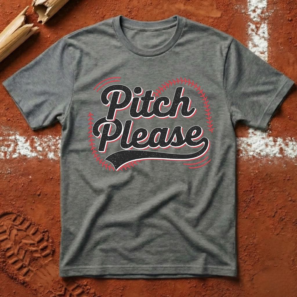 Pitch Please Baseball Stitch T-Shirt