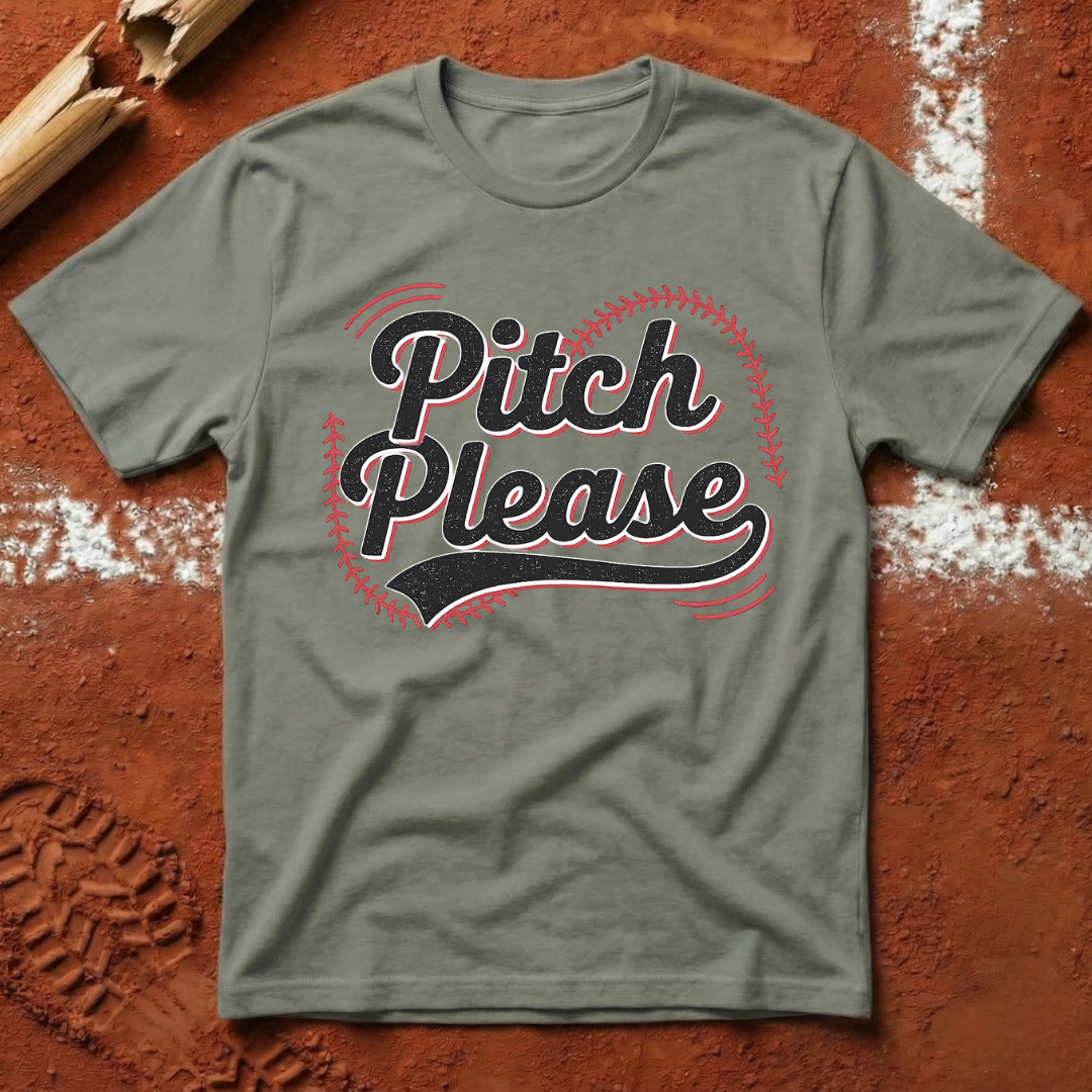 Pitch Please Baseball Stitch T-Shirt