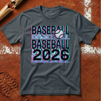 Baseball 2026 T-Shirt - Heather Navy | Pitch Please