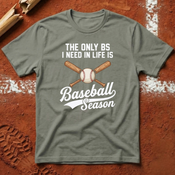 Baseball Season T-Shirt - Heather Military Green | Pitch Please