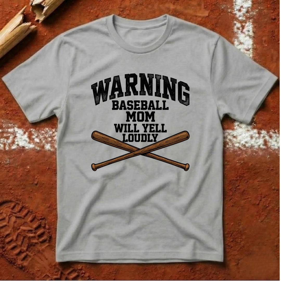 Warning Baseball Mom T-Shirt