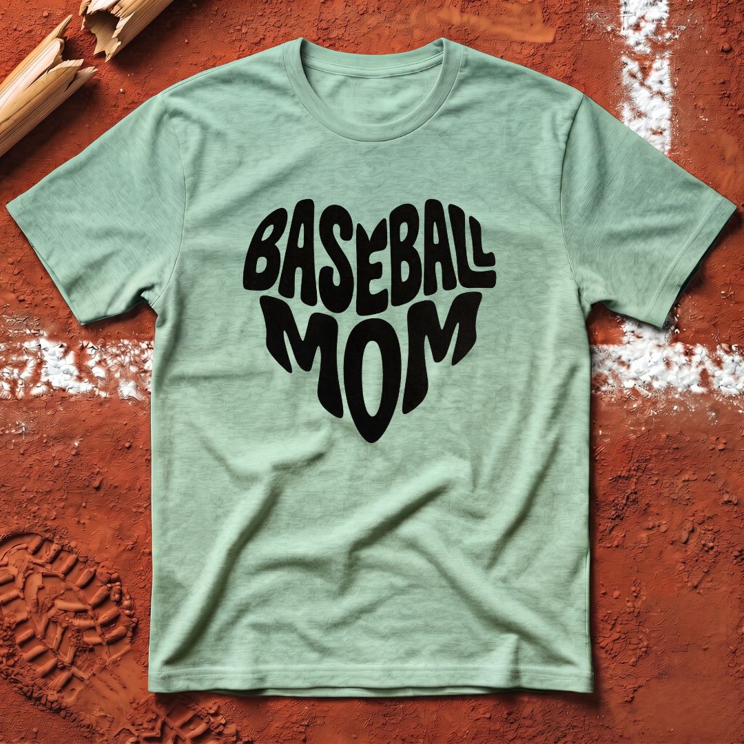 Baseball Mom Heart T-Shirt