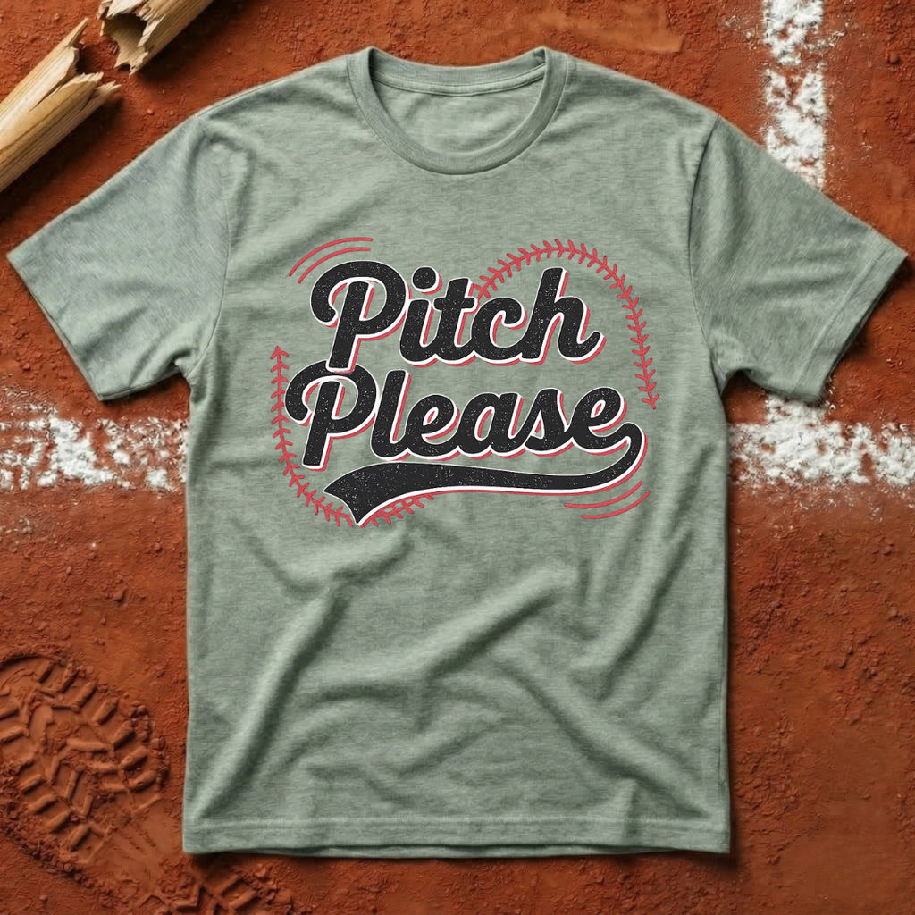 Pitch Please Baseball Stitch T-Shirt