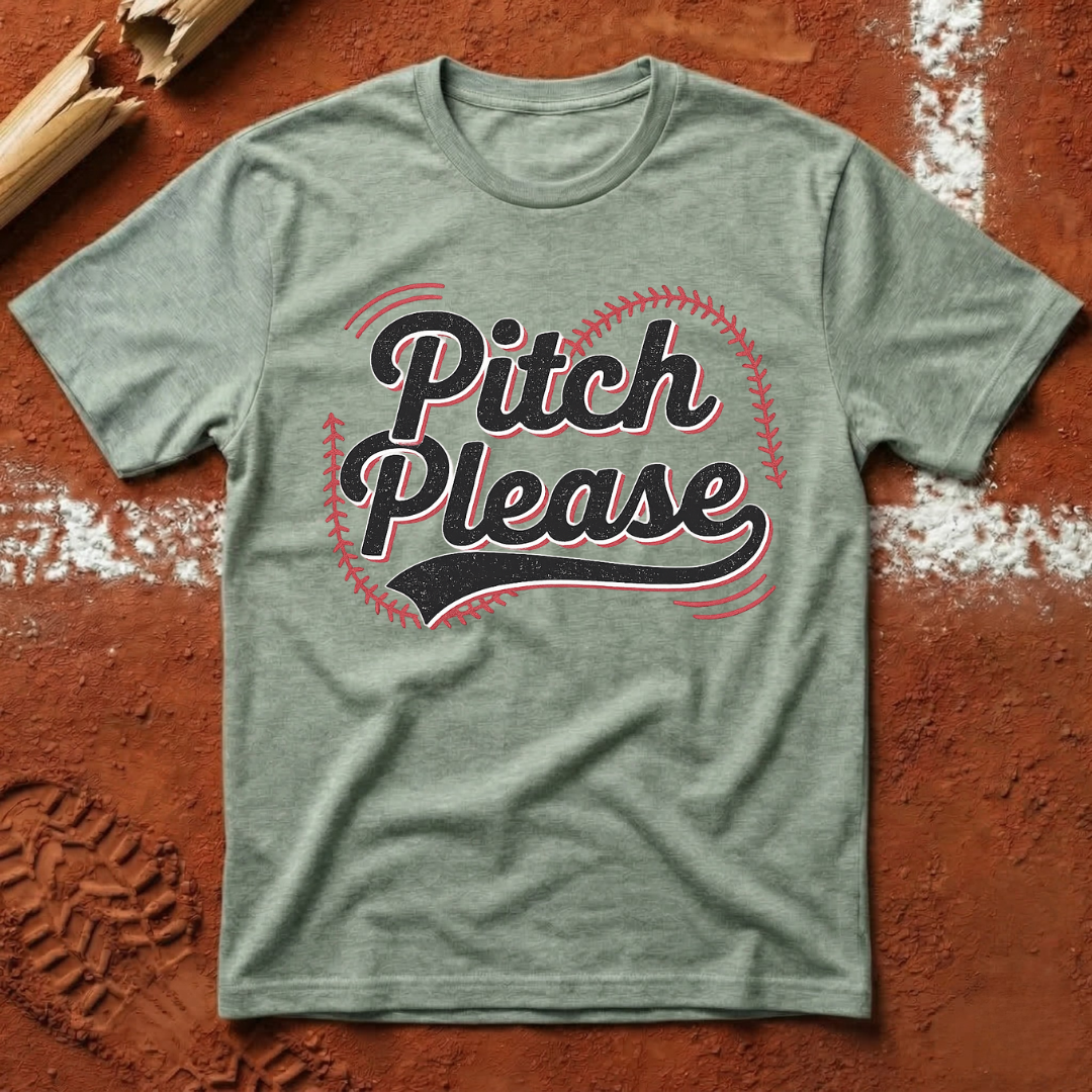 Pitch Please Baseball Stitch T-Shirt