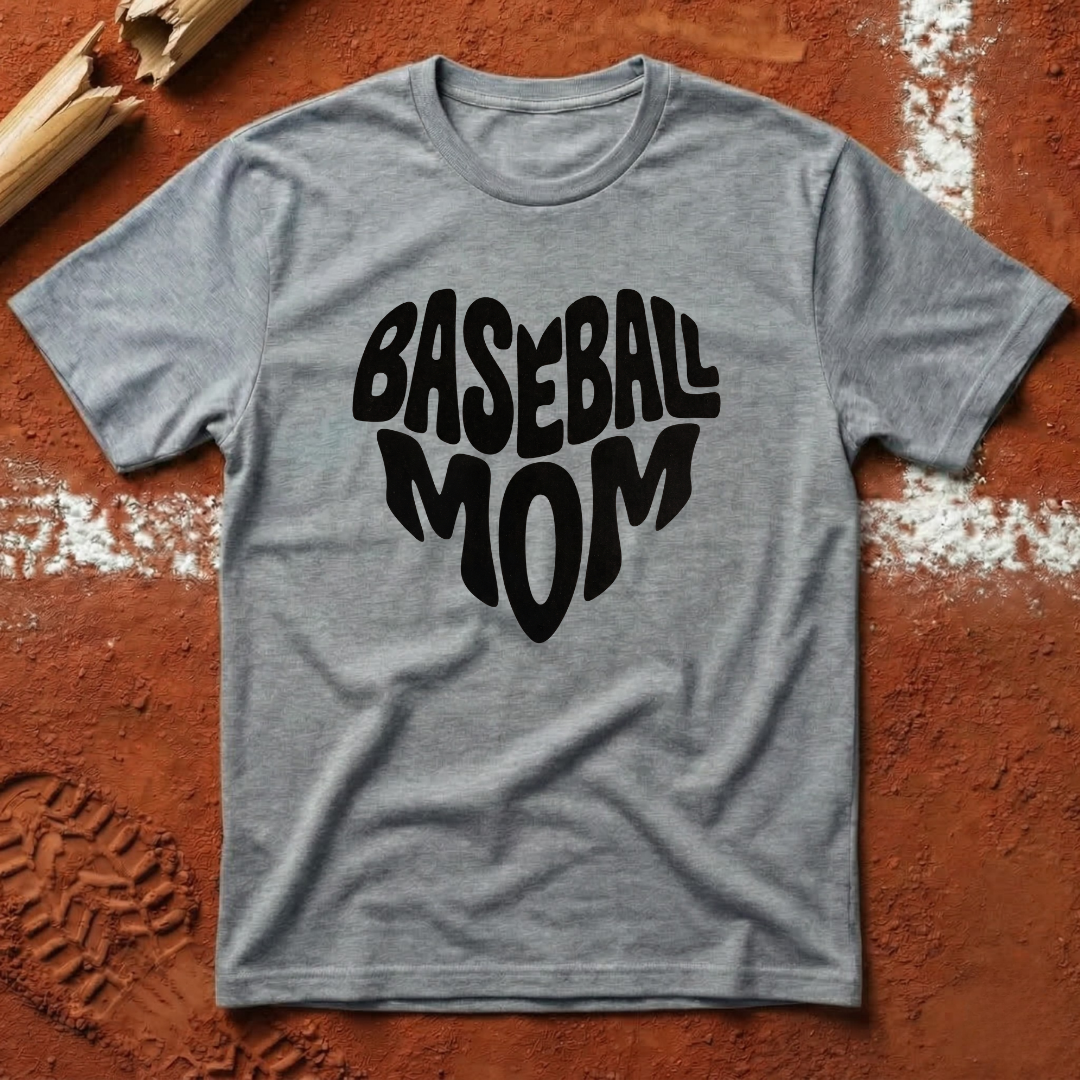 Baseball Mom Heart T-Shirt