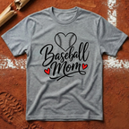 Baseball Mom Red Hearts T-Shirt