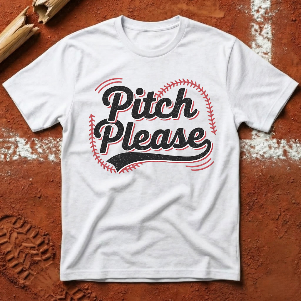 Pitch Please Baseball Stitch T-Shirt
