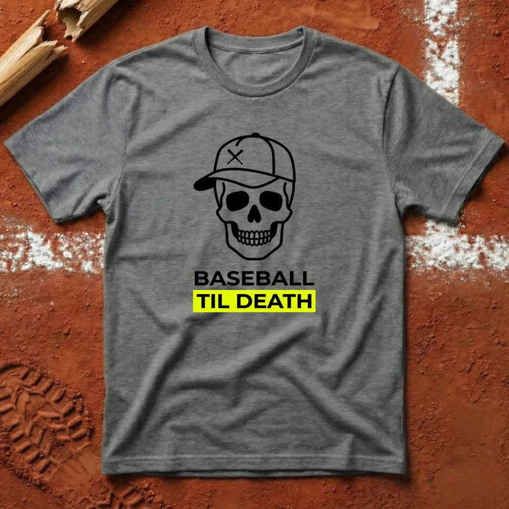 Baseball Til Death T-Shirt - Graphite Heather | Pitch Please