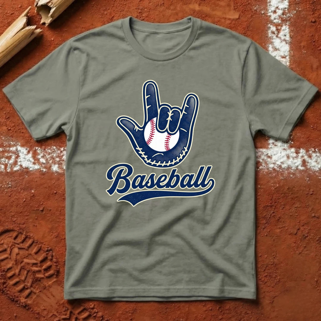 Love Baseball T-Shirt - Heather Military Green | Pitch Please