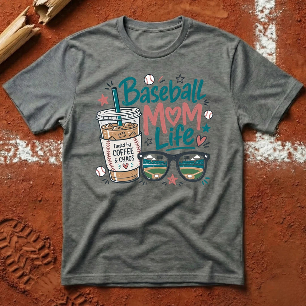 Mom Life Coffee T-Shirt - Graphite Heather | Pitch Please