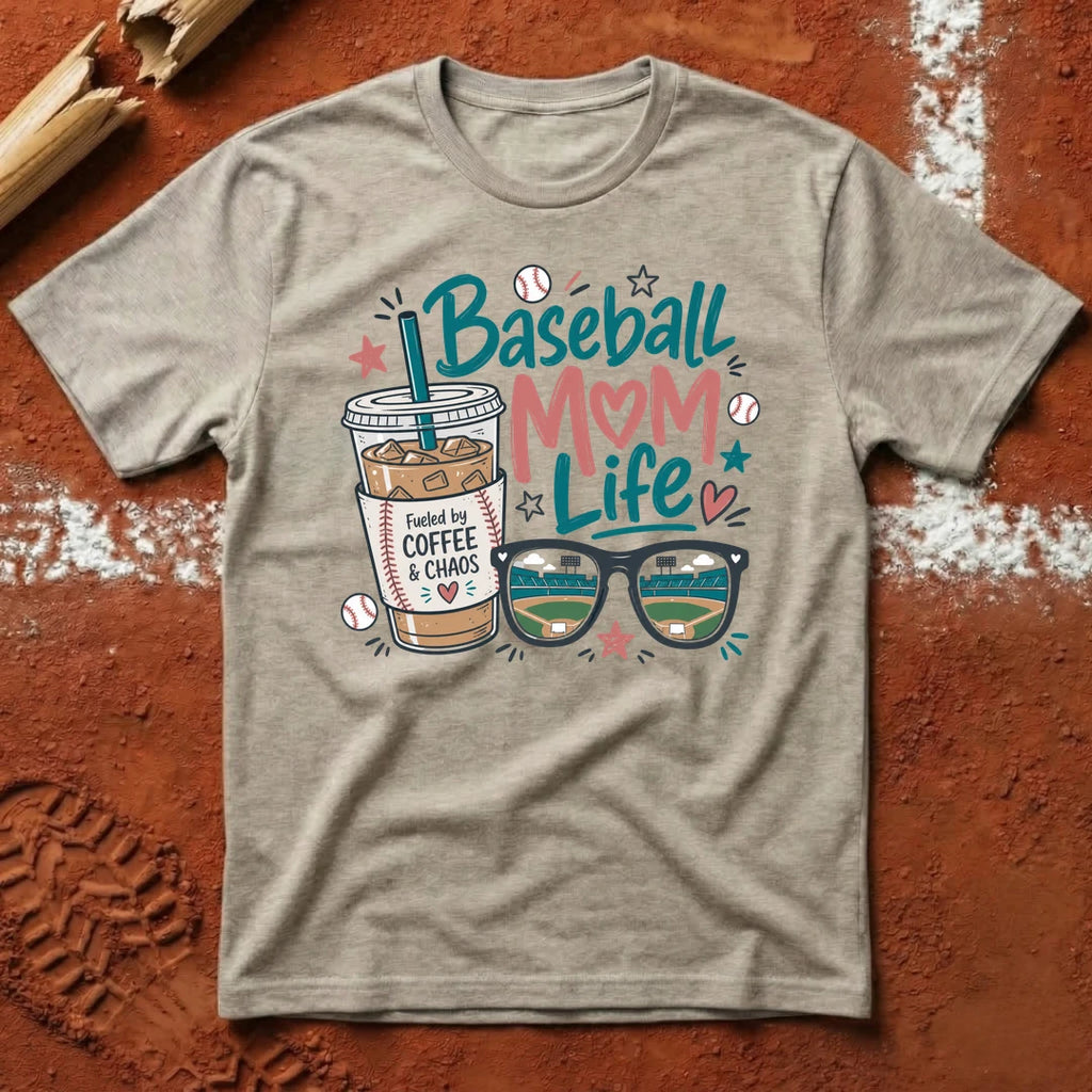 Mom Life Coffee T-Shirt - Sand | Pitch Please