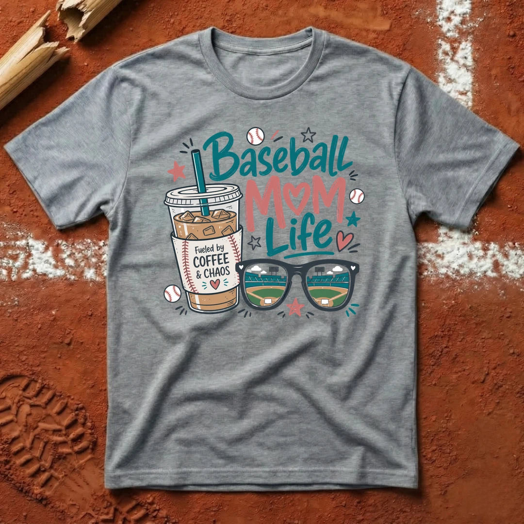 Mom Life Coffee T-Shirt - Sport Grey | Pitch Please